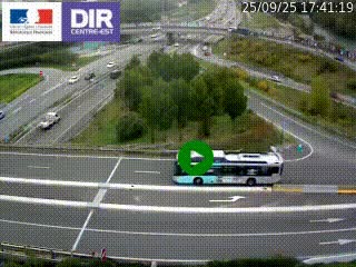 Webcam traffic à Grenoble-sud sur l'autoroute A480. Vue orientée vers l'entrée et la sortie de Grenoble