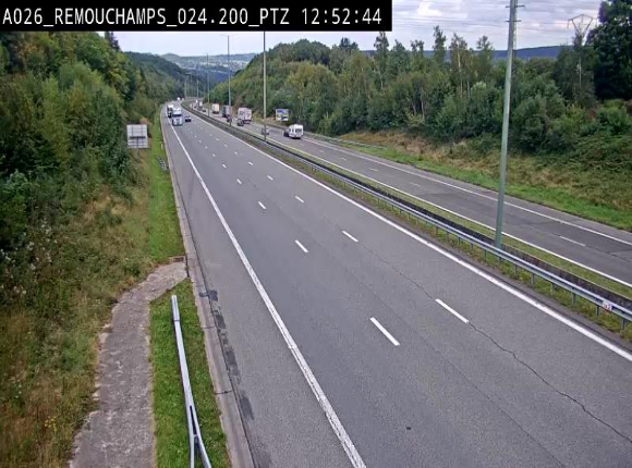 Webcam E25/A26 à Aywalle, à hauteur de Spa. Vue orientée vers Liège
