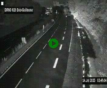 Webcam routière à hauteur de Bois-Guillaume en périphérie de Rouen. Vue orientée vers Rouen