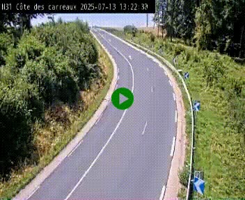 Webcam en haut de la Côte des Carreaux sur la N31 à Avesnes-en-Bray. Vue orientée vers Rouen