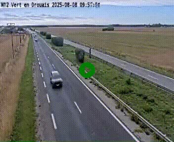 Webcam à hauteur de Vert-en-Drouais sur la N12, en périphérie de Dreux. Vue orientée vers Alençon