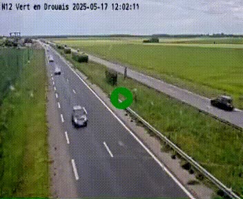 Webcam à hauteur de Vert-en-Drouais sur la N12, en périphérie de Dreux. Vue orientée vers Alençon