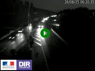 Caméra autoroute sur A6 - Valvert, près de Lyon, en direction de Paris, à hauteur de la sortie 36 Porte du Valvert