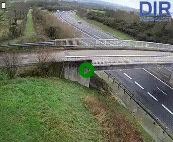 Webcam sur A84 à hauteur de Pont-Farcy, au niveau du pont autoroutier sur la Vire, au sud de Saint-Lô