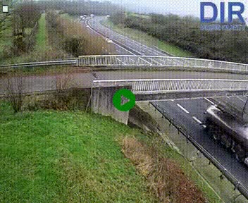 Webcam sur A84 à hauteur de Pont-Farcy, au niveau du pont autoroutier sur la Vire, au sud de Saint-Lô