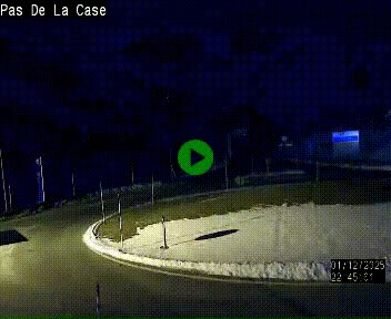 Webcam sur la N22 au niveau du poste frontière entre la France et Andorre à proximité de Pas de la Case à plus de 2000 mètres d'altitude