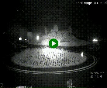 Webcam au nord d'Ax-les-Thermes au niveau de l'aire de chaînage de la N20. Vue orientée vers les Pyrénées, en direction de Pas de la Case