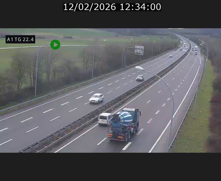 Traffic live webcam Luxembourg Flaxweiler - A1 direction Luxembourg - BK 22.4