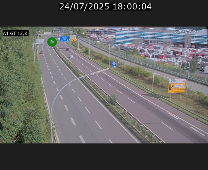Traffic live webcam Luxembourg Senningerberg - A1 direction Allemagne - BK 12.3