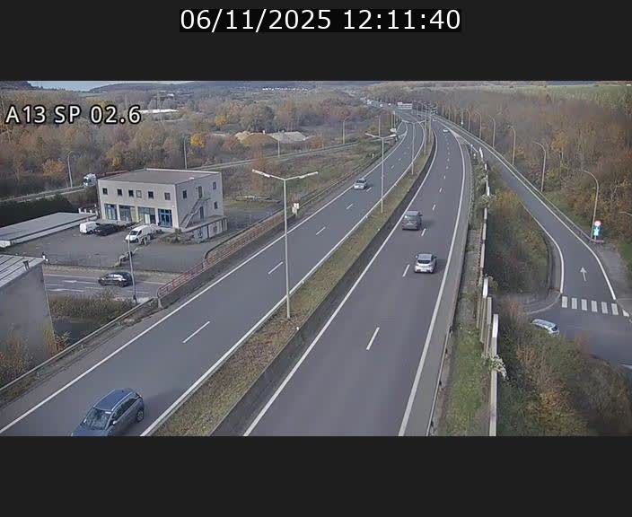 Traffic live webcam Luxembourg Sanem - A13 direction Pétange - BK 2.6