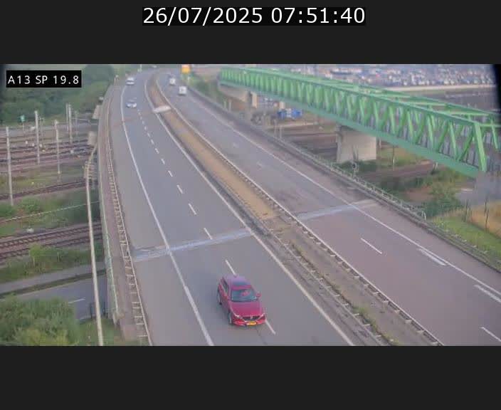 Traffic live webcam Luxembourg Croix de Bettembourg - A13 direction Esch-sur-Alzette - BK 19.8