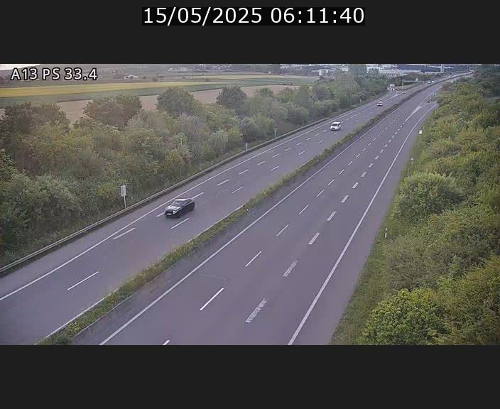 Webcam trafic sur A13 à hauteur de Mondorf-les-Bains en direction d'Altwies