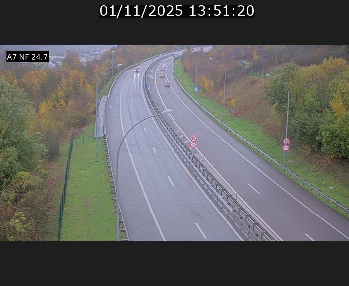 Caméra trafic Luxembourg - A7, Schieren direction Mersch