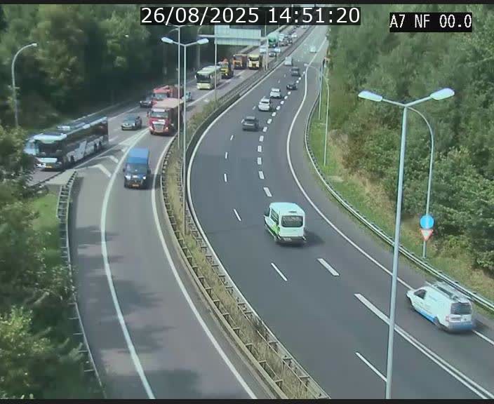 Caméra autoroute Luxembourg A7 - Echangeur A1/A7 Grünewald direction Tunnel Stafelter