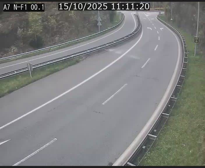 Webcam autoroute Luxembourg A7 située dans la sortie 1 Waldhof, vers la N11, avant le Tunnel Stafelter