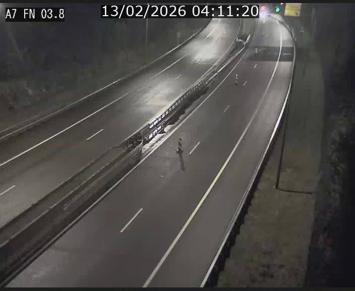 Caméra autoroute Luxembourg A7 - Passage à gibier Rëngelbour - direction Tunnel Stafelter