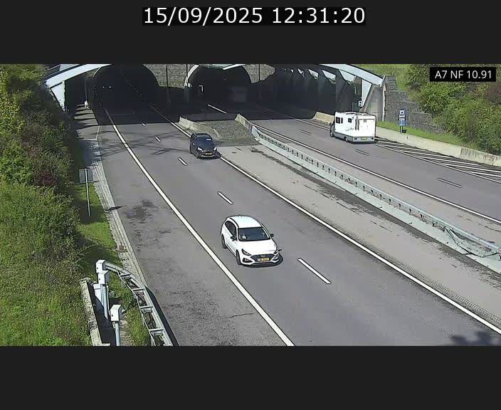 Caméra trafic Luxembourg - A7, Tunnel Gousselerbierg, entrée sud, direction Mersch