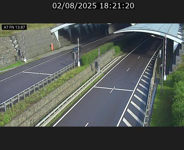 Caméra trafic Luxembourg - A7, Tunnel Gousselerbierg, entrée nord, direction Lorentzweiler