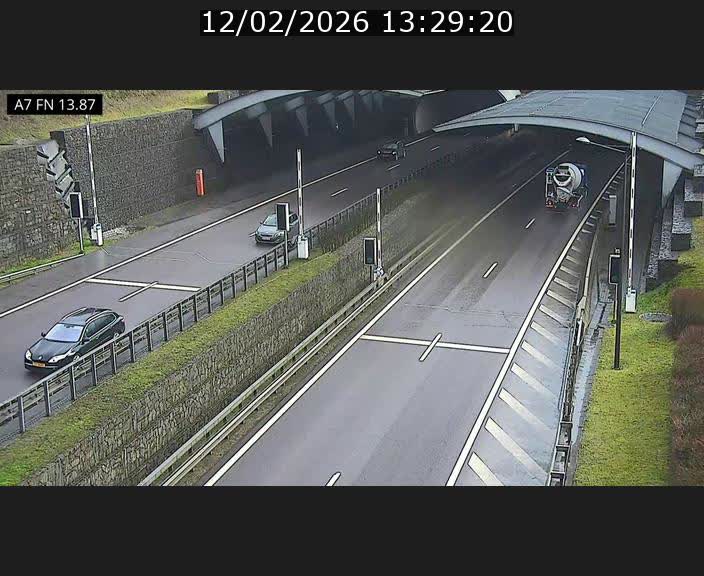 Caméra trafic Luxembourg - A7, Tunnel Gousselerbierg, entrée nord, direction Lorentzweiler