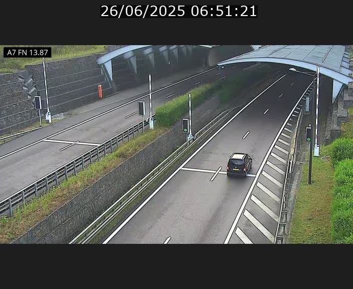 Caméra trafic Luxembourg - A7, Tunnel Gousselerbierg, entrée nord, direction Lorentzweiler