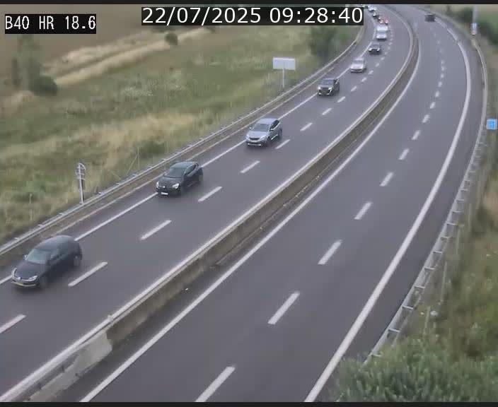 Webcam sur la route de liaison entre Micheville et Esch-Belval à la frontière entre le Luxembourg et la France. Vue orientée vers la Lorraine.