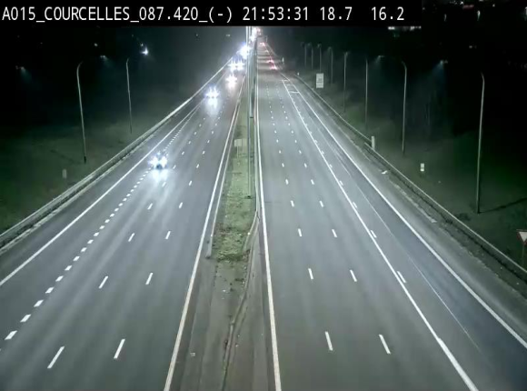 Webcam autoroute Belgique - Viesville - E42 direction Mons - BK 84.35