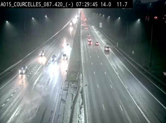 Webcam autoroute Belgique - Viesville - E42 direction Mons - BK 84.35