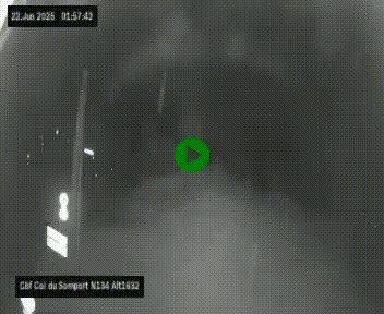 Webcam au col du Somport, côté français, sur la N134, dans les Pyrénées, en direction de l'Espagne, à 1632 mètres d'altitude