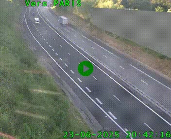 Caméra routière sur l'autoroute A20 à Saint-Pardoux-l'Ortigier, à la jonction avec l'A89. Vue orientée vers Paris