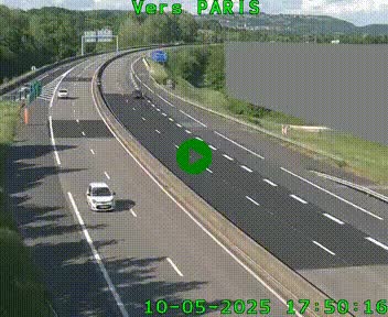 Caméra routière sur l'autoroute A20 à Brive-la-Gaillarde, à la jonction avec l'A89. Vue orientée vers Paris