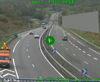 Caméra routière sur l'autoroute A20 à Noailles, en périphérie de Brive-la-Gaillarde. Vue orientée vers Toulouse