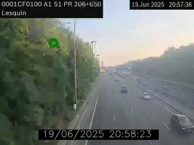 Webcam autoroute A1 à hauteur de Lesquin. Vue orientée vers Lille