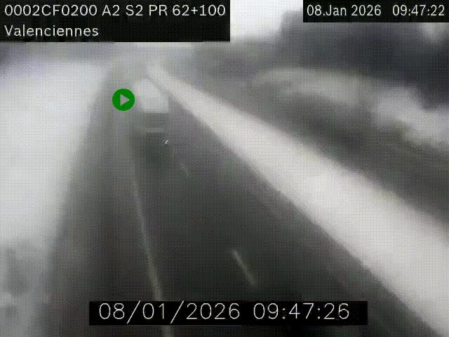 Webcam autoroute A2 à Valenciennes. Vue orientée vers Maubeuge et Mons (Belgique)