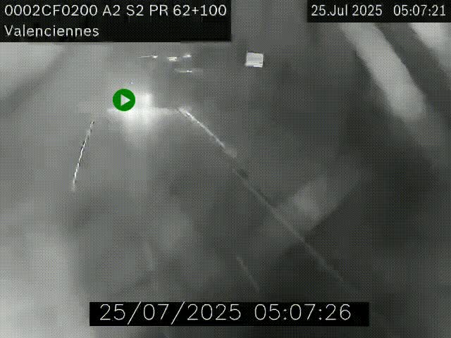 Webcam autoroute A2 à Valenciennes. Vue orientée vers Maubeuge et Mons (Belgique)