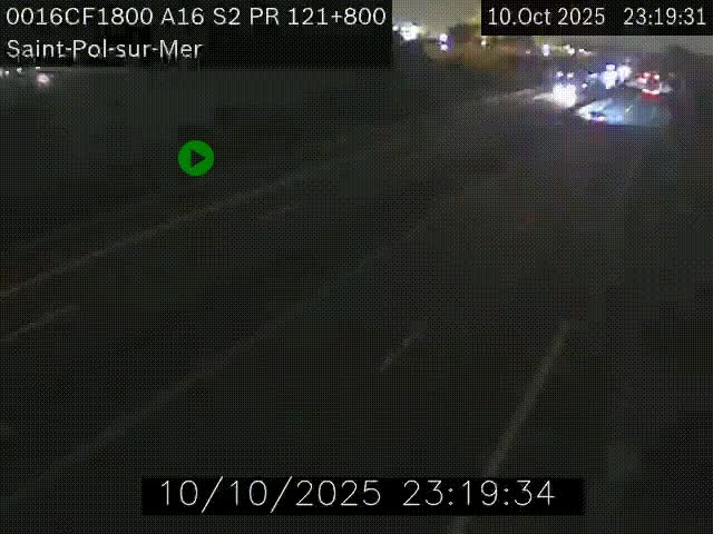 Webcam autoroute A16 à proximité de Dunkerque, à hauteur de la sortie Saint-Pol-sur-Mer. Vue orientée vers Calais