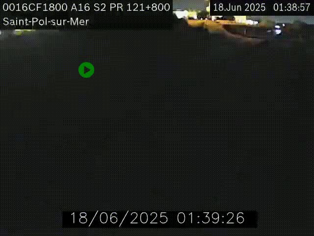 Webcam autoroute A16 à proximité de Dunkerque, à hauteur de la sortie Saint-Pol-sur-Mer. Vue orientée vers Calais