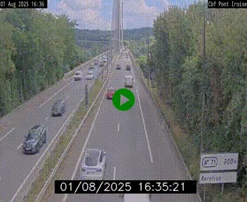 Webcam sur la N165 après le Pont de l'Iroise, à l'entrée de Brest
