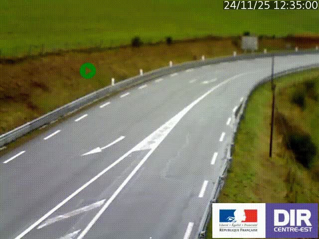 Webcam sur le col Pin Bouchain, vue orientée vers Roanne, en provenance de Lyon sur la nationale 7 (N7)