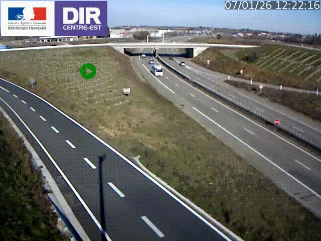 Webcam sur le contournement de Valence, sur la Nationale 7, caméra orientée vers Lyon