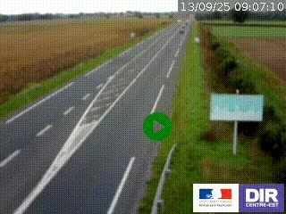 Webcam routière sur la RN7 à hauteur de Toulon-sur-Allier, entre Moulins et Vichy