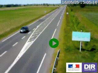 Webcam routière sur la RN7 à hauteur de Toulon-sur-Allier, entre Moulins et Vichy