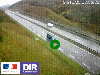 Webcam au niveau du col de Bois Clair à hauteur de Cluny sur la N79. Vue orientée vers Mâcon