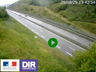 Webcam au niveau du col de Bois Clair à hauteur de Cluny sur la N79. Vue orientée vers Mâcon