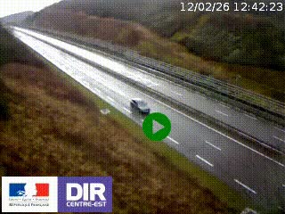 Webcam au niveau du col de Bois Clair à hauteur de Cluny sur la N79. Vue orientée vers Mâcon