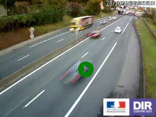 Caméra autoroutière sur l'A47 à hauteur de Givors, a proximité de Lyon. La webcam est orientée vers Lyon