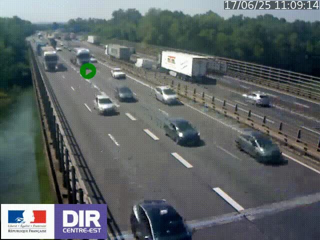 Caméra trafic à la jonction entre l'A46 (Rocade-est de Lyon) et l'A42 à hauteur de Vault-en-Velin en direction de Marseille