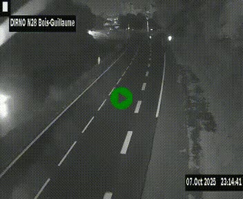 Webcam routière à hauteur de Bois-Guillaume en périphérie de Rouen. Vue orientée vers Rouen