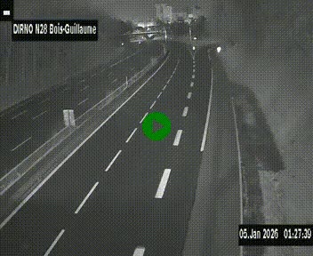 Webcam routière à hauteur de Bois-Guillaume en périphérie de Rouen. Vue orientée vers Rouen