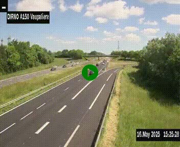 Webcam autoroute A150 à hauteur de La Vaupalière en périphérie de Rouen. Vue orientée vers Rouen