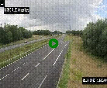 Webcam autoroute A150 à hauteur de La Vaupalière en périphérie de Rouen. Vue orientée vers Rouen